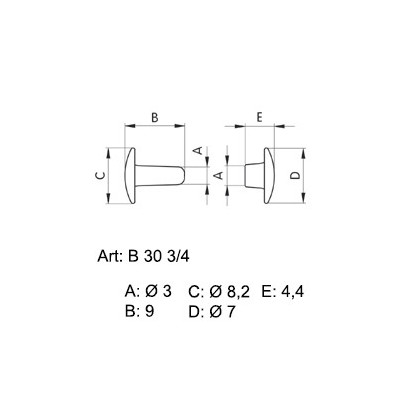 Dvojdílné sedlářské nýty - uzavřené 2000200 - niklované - 5000ks/krabička
