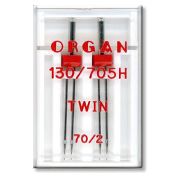 Machine Needles ORGAN TWIN 130/705 H - 70 (2,0) - 2pcs/plastic box