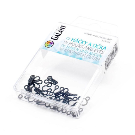 Háčky a očka 3 (11,8/8,2mm) - černé - 10párů/krabička