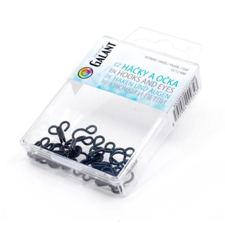 Hooks and eyes 4 (13/12mm) - black - 10pairs/box