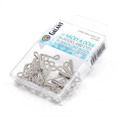 Hooks and eyes 7 (20/18mm) - nickled - 10pairs/box