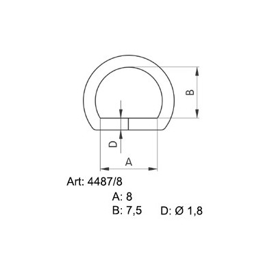 Saddlery D-rings 8 - 4239900 - (non-welded) - nickled - 1000pcs/box