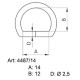 Saddlery D-rings 14 - 4240200 - (non-welded) - nickled - 500pcs/box