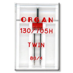 Machine Needles ORGAN TWIN 130/705 H - 80 (4,0) - 1pcs/plastic box