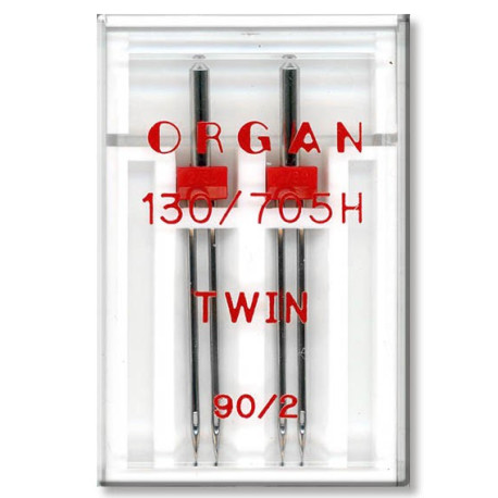 Machine Needles ORGAN TWIN 130/705 H - 90 (2,0) - 2pcs/plastic box