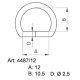 Sedlářské polokroužky 12 - 4240101 - (svařované) - niklované - 500ks/krabice