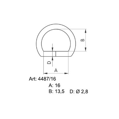 Saddlery D-rings 16 - 4240301 - (welded) - nickled - 500pcs/box