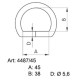 Sedlářské polokroužky 45 - 4241501 - (svařované) - niklované - 100ks/krabice