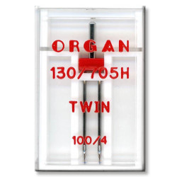 Machine Needles ORGAN TWIN 130/705 H - 100 (4,0) - 1pcs/plastic box