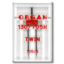 Machine Needles ORGAN TWIN 130/705 H - 100 (6,0) - 1pcs/plastic box