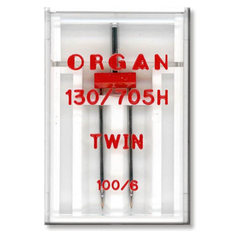 Machine Needles ORGAN TWIN 130/705 H - 100 (6,0) - 1pcs/plastic box