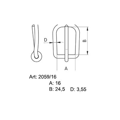 Sedlářské přezky 16 - 416200 - niklované - 100ks/krabice