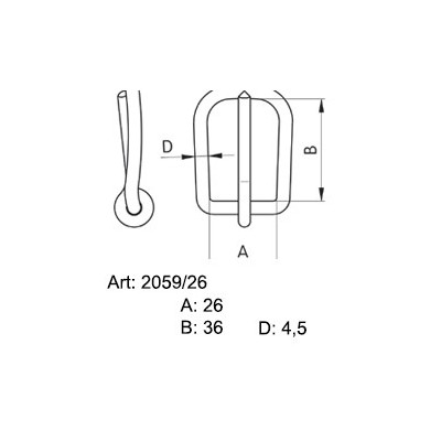 Saddlery Buckles 26 - 415700 - nickled - 100pcs/box