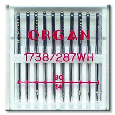 Machine Needles ORGAN 1738 / 287 WH - 90 - 10pcs/plastic box