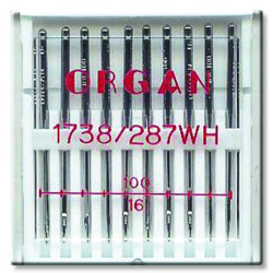 Machine Needles ORGAN 1738 / 287 WH - 100 - 10pcs/plastic box