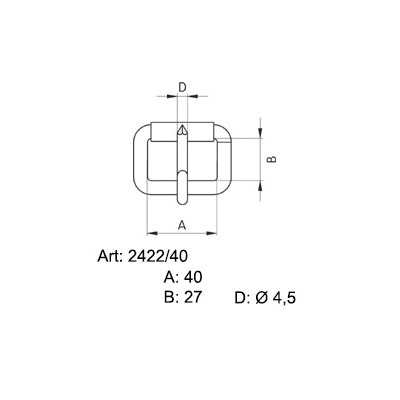 Sedlářské přezky 40 - 4219800 - niklované - (nesvařované) - 100ks/krabice