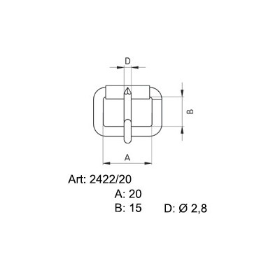 Sedlářské přezky 20 - 4220500 - niklované - (svařované) - 200ks/krabice