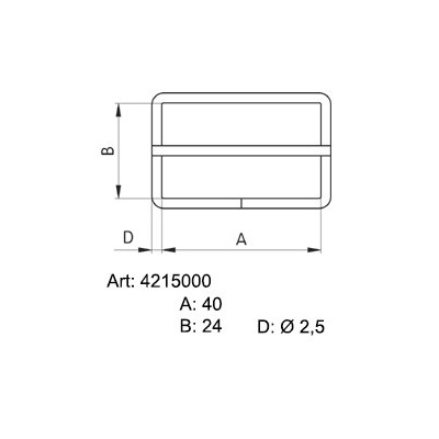 Sedlářské průvlečné přezky 40 - 4215000 - niklované - 50ks/krabice