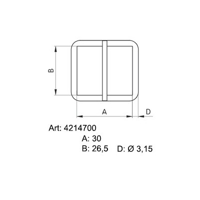 Sedlářské průvlečné přezky 26,5 - 4214700 - niklované - 200ks/krabice