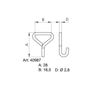 Rucksach hooks - 4511400 - nickel plated - 1000pcs/box