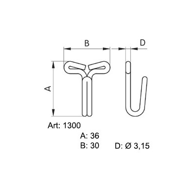 Rucksach hooks - 4511200 - nickel plated - 200pcs/box