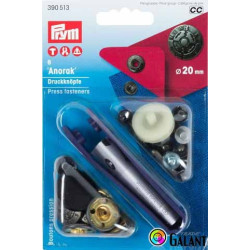 Press fasteners ANORAK 20mm - oldnickel (Prym) - 6pcs/card
