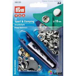 Press fasteners SPORT & CAMPING 15mm - nickel plated (Prym) - 10pcs/card