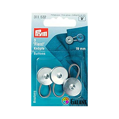 Flexi buttons with loop 19 mm (Prym) - 3pcs/card