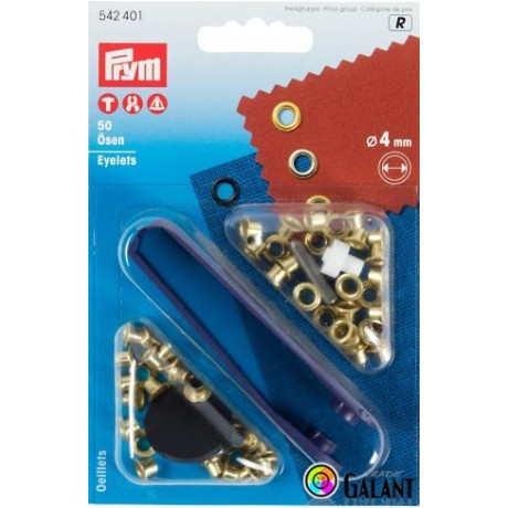 Eyelets 4 mm without washers - brass (Prym) - 50pcs/card