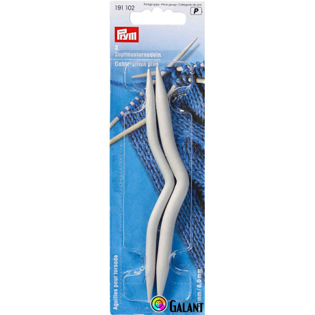 Cable-stitch pins 6 + 8 mm (Prym) - 2pcs/card