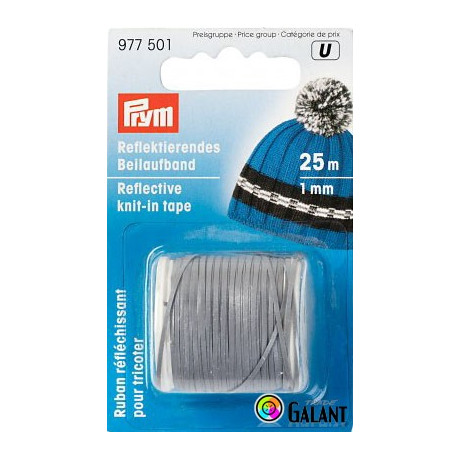 Nit reflexní připlétací 1 mm/25m (Prym) - 1ks/karta