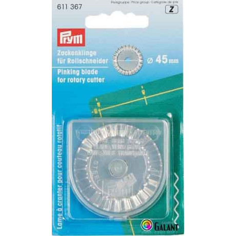 Spare blade of rotary cutter MAXI 45 mm PINKING (Prym) - 1ks/karta