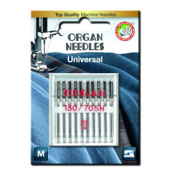 Machine Needles ORGAN UNIVERSAL 130/705 H - 120 - 10pcs/plastic box/card (70:2, 80:2, 90:1pcs)