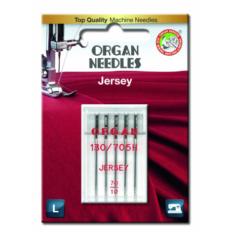 Machine Needles ORGAN JERSEY 130/705H - 70 - 5pcs/plastic box/card