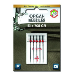 Strojové jehly ORGAN EL x 705 Chromium - 75 - 5ks/plastová krabička/karta