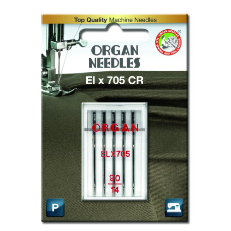 Machine Needles ORGAN EL x 705 Chromium - 90 - 5pcs/plastic box/card