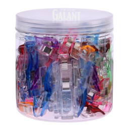 Plastic Clips - assorted colours - 100pcs/plastic box (25pcs large+75pcs small)