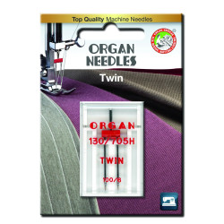 Strojové jehly ORGAN TWIN 130/705 H - 100 (6,0) - 1ks/plastová krabička/karta