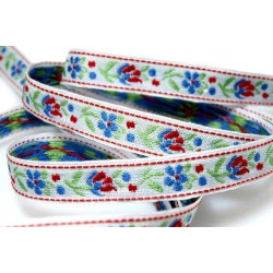 Embroidered ribbon (161 201 107), 10mm, 25m/bunch