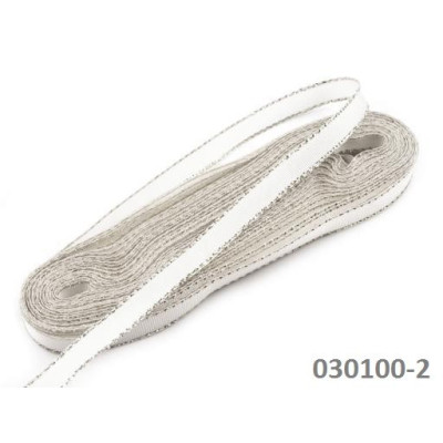 Plátnová stuha taftová s Lurexem (117 240 091-2), 9mm, 10m/svazek