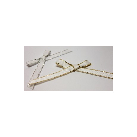 Mašličky svatební bílé s rexorem - 20ks/karta