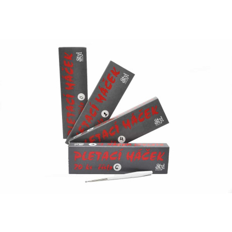 Pletací háček Styl s plastovým držátkem - 2 - 20ks/krabička