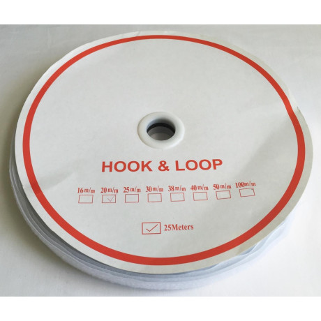 Velcro Economy - colour: 990 (white) - Loops 20mm - 25m/roll