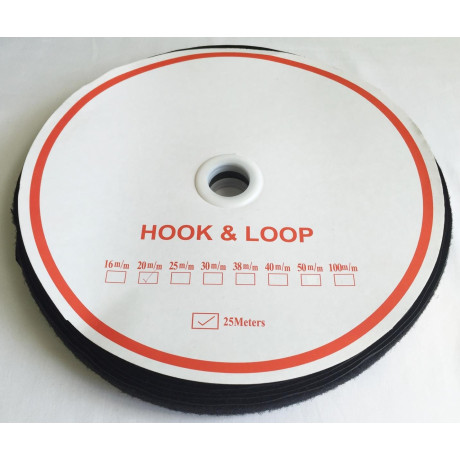 Velcro Economy - colour: 170 (black) - Loops 20mm - 25m/roll
