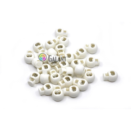 Ball Cord Lock - Big Bead - white - 1pcs
