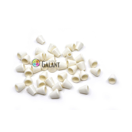 Cord Lock End Caps - Middle Bell - white - 1pcs