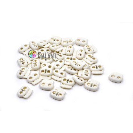 Brzdičky - ovál dvě dírky - bílá - 1ks