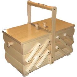 Wooden Folding Sewing Box (middle) - c. light - 1pcs