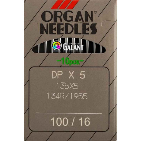 Industrial Machine Needles ORGAN DPx5 - 100/16 - 10pcs/card