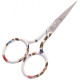 Sewing shears RAINBOW - white with aster - 9cm